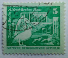 НДР, ФРН ГДР, ФРГ ^/--/^ ГДР 1980 Здание, архитектура, пеликан, 5 Pfg, гашеная (I) ^_^^^ НДР 1980 Будівля, архітектура, пелікан, 5 Pfg, гашена (I) - фото фото фото