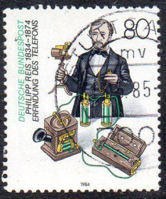 Інші країни Другие страны ^/--/^ ФРН 1984 - 150 років від дня народження Філіпа Рейса  (Гб) ^_^^^ ФРГ 1984 - 150 лет со дня рождения Филиппа Рейса (Гб) - фото фото фото