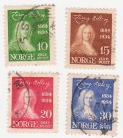 Скандинавія Скандинавия ^/--/^ Норвегия 1934  г. № 168-171 гашеная  серия ^_^^^ Норвегія 1934 р. No 168-171 гашена серія - фото фото фото