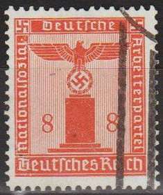 Третій Рейх (-) Третий Рейх (-) ^/--/^ 1938 - Рейх - Службова марка - Орел 8 Mi.149 _гаш ^_^^^ 1938 - Рейх - Служебная марка - Орел 8 Mi.149 _гаш - фото фото фото