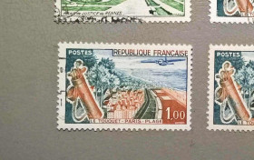 Франція Франция ^/--/^ Франция Архитектура Транспорт Самолет 1962 ^_^^^ Франція Архітектура Транспорт Літак 1962 - фото фото фото