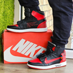 Кросівки Кроссовки ^/--/^ Кросівки AIR Jordan Червоні Чоловічі Чорні Джордани Високі  (наявність розмірів в описі) ^_^^^ Кроссовки AIR Jordan Красные Мужские Чёрные Джорданы Высокие (наличие размеров в описании) - фото фото фото