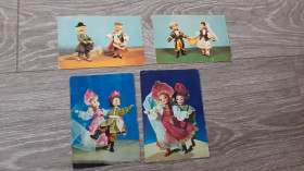 СРСР СССР ^/--/^ Куклы в национальных костюмах  открытка  4 шт 1967 /--/ г. ^_^^^ Ляльки в національних костюмах листівка 4 шт 1967 /--/ р. - фото фото фото