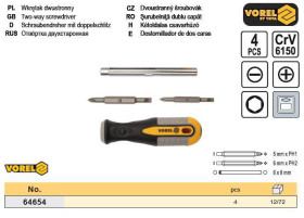 Викрутки Отвертки ^/--/^ Отвертка двусторонняя 6 /--/ в /--/ 1 CrV VOREL-64654 ^_^^^ Польща 6 /--/ в /--/ 1 CrV VOREL-64654 - фото фото фото