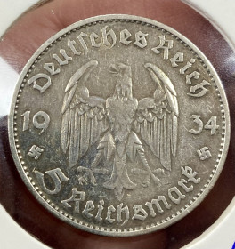 Германія (-) Германия (-) ^/--/^ Німеччина. 5 марок 1934 р. “D ^_^^^ Венгрия. 2 пенго 1938 г. - фото фото фото