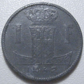 Бельгія Бельгия ^/--/^ Бельгія 1 франк 1942 року Belgique - Belgie 42222 ^_^^^ Бельгия 1 франк 1942 года Belgique - Belgie 42222 - фото фото фото