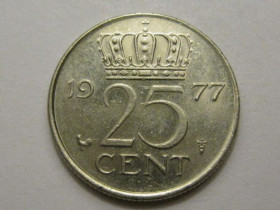 Нідерланди Нидерланды ^/--/^ Нидерланды 25 центов 1977 года 38636 ^_^^^ Нідерланди 25 центів 1977 року 38636 - фото фото фото