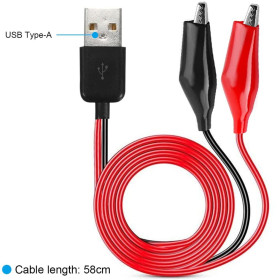 Кабелі Кабели ^/--/^ Кабель перехідник USB на крокодили 58 /--/ см для живлення і тестування пристроїв та електроніки ^_^^^ Кабель переходник USB на крокодилы 58 /--/ см для питания и тестирования устройств и электроники - фото фото фото