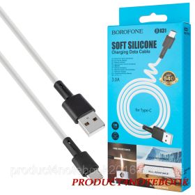 Кабелі Кабели ^/--/^ Кабель BOROFONE BX /--/ 31 USB to Type-C 3 /--/ A, 1 /--/ m, silicone, TPE connectors, White (6931474710406) - фото фото фото