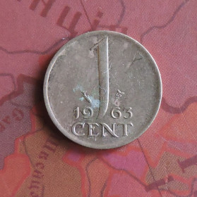 Нідерланди Нидерланды ^/--/^ Нидерланды 1 цент 1963 год ^_^^^ Нідерланди 1 цент 1963 - фото фото фото