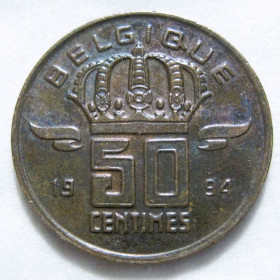 Бельгія Бельгия ^/--/^ Бельгія 50 сантимів 1994 року BELGIQUE #6 /--/ П /--/ 1600 ^_^^^ Бельгия 50 сантимов 1994 года BELGIQUE #6 /--/ П /--/ 1600 - фото фото фото