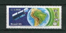 Освоєння космосу Освоение космоса ^/--/^ Бразилия Brazil  1985 Mi  2092 Запуск бразильского спутника BRASILSAT, MNH ^_^^^ Бразилія Brazil 1985 Mi 2092 Запуск бразильського супутника BRASILSAT, MNH - фото фото фото