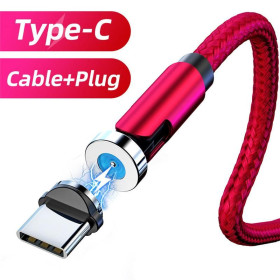 Кабелі Кабели ^/--/^ Кабель магнитный красный 1 /--/ M Cable+Type-C Plug,вращающийся 540 /--/ град. ^_^^^ Кабель магнітний червоний 1 /--/ M Cable+Type-C Plug, що обертається 540 /--/ град. - фото фото фото