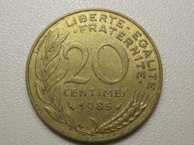 Франція Франция ^/--/^ Франция 20 сантимов 1985 года 38145 ^_^^^ Франція 20 сантимів 1985 38145 - фото фото фото