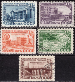 СРСР - СССР - ^/--/^ СССР. 25 лет Узбекской ССР  (серия без 1 м.) 1950 г. ^_^^^ СРСР. 25 років Узбецької РСР (серія без 1 м.) 1950 р. - фото фото фото
