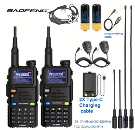 Рації, радіостанції Рации, радиостанции ^/--/^ Две мощные рации Baofeng UV-5 /--/ RH 10 /--/ W,батарея 2500 mAh type-c с индикатором заряда (максимальный комплект) ^_^^^ Дві потужні рації Baofeng UV-5 /--/ RH 10 /--/ W, батарея 2500 mAh type-c з індикатором заряду (максимальний комплект) - фото фото фото