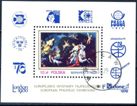 Мистецтво Искусство ^/--/^ Польша. Картина. Филвыставка  (блок) 1979 г. ^_^^^ Польща. Картина. Філвиставка (блок) 1979 - фото фото фото