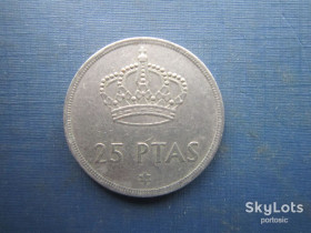 Іспанія Испания ^/--/^ Монета 25 песет Іспанія 1975  (1978 в зірочці) ^_^^^ Монета 25 песет Испания 1975 (1978 в звездочке) - фото фото фото