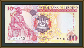 Лесото Лесото ^/--/^ Лесото 10 малоти 2006 P-15  (15 /--/ d) UNC ^_^^^ Лісото 10 малоті 2006 P-15 (15 /--/ d) UNC - фото фото фото