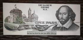 Інше Другое ^/--/^ Шекспір 1 Pass De la Rue Giori Completa пробна банкнота. Рельєфний друк ^_^^^ Шекспир 1 Pass De la Rue Giori Completa пробная банкнота. Рельефная печать - фото фото фото
