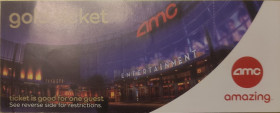 Талони і квитки Талоны и билеты ^/--/^ Коллекционный золотой билет в кино AMC Gold Ticket  (США, Голливуд) ^_^^^ Золотий квиток в кіно AMC Gold Ticket (США, Голлівуд) - фото фото фото