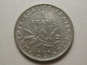 Франція Франция ^/--/^ Франция 1 франк 1969 года 38013 ^_^^^ Франція 1 франк 1969 року 38013 - фото фото фото