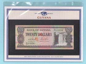 Інші Другие ^/--/^ ГАЙАНА банкнота 20 Dollars UNC из серии «Das Geld Der Welt» + сертификат + альбомный лист ^_^^^ ГАЙАНА банкнота 20 Dollars UNC із серії «Das Geld Der Welt» + сертифікат + альбомний лист - фото фото фото