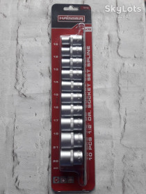 Набори Наборы ^/--/^ Набір головок універсальних SPLINE 1/2&amp;quot; 10 од. CR-V SATINE Haisser 70192 ^_^^^ Набор торцевых головок 1/2 haisser spline 10 единиц 70192 - фото фото фото