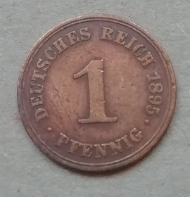 Інше Другое ^/--/^ Германия  1  пфенниг  1895  A  Берлин  -редкая ^_^^^ Німеччина 1 пфеніг 1895 A Берлін - рідкісна - фото фото фото