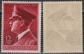 Третій Рейх (-) Третий Рейх (-) ^/--/^ 1942 - Рейх - 53 роки Гітлера Mi.813 - x _вертикальний - 25.0 € ** ^_^^^ 1942 - Рейх - 53 года Гитлера Mi.813 - x _вертикальный - 25.0 € ** - фото фото фото
