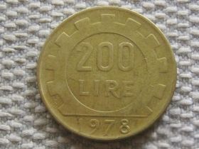 Італія і Ватикан Италия и Ватикан ^/--/^ Италия 200 лир 1978 года #3281 ^_^^^ Італія 200 лір 1978 року #3281 - фото фото фото
