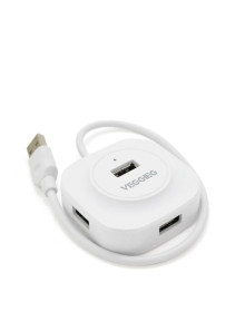 Концентратори, хаби Концентраторы, хабы ^/--/^ Лот Хаб VEGGIEG V-U /--/ 2407 USB 2.0 4 порти, 480 /--/ Mbts, живлення від USB, White, 0,3 /--/ m, Box - фото фото фото