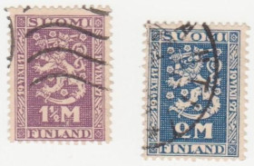 Скандинавія Скандинавия ^/--/^ Финляндия 1927 г. № 125126 гашеная серия ^_^^^ Фінляндія 1927 р. No 125126 гашена серія - фото фото фото
