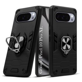 Чохли, бампера Чехлы, бампера ^/--/^ Чохол Fiji Defence для Google Pixel 10 Pro XL протиударний бампер з кільцем підставкою Black - фото фото фото
