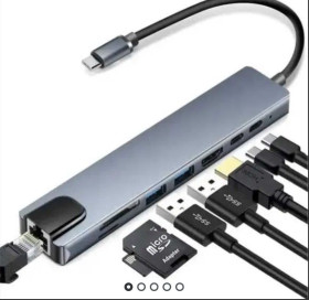 Інше Другое ^/--/^ USB Type C Hub 8 /--/ в /--/ 1 для Macbook, HDMI USB 3.0, TypeC, Ethernet RJ /--/ 45 - фото фото фото
