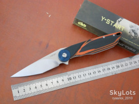 Ножі, мультітули Ножи, мультитулы ^/--/^ Y-START LK /--/ 5024, D /--/ 2, G /--/ 10 Black &amp; orange, подшипник, Tactical, Flipper, EDC, Liner Lock ^_^^^ Y-START LK /--/ 5024, D /--/ 2, G /--/ 10 Black &amp; orange, підшипник, Tactical, Flipper, EDC, Liner Lock - фото фото фото