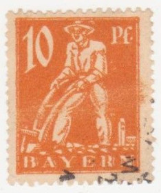 Веймарська республіка Веймарская республика ^/--/^ Германия       (Бавария) 1920 г. № 180 гашеная ^_^^^ Німеччина (Баварія) 1920 р. No 180 гашена - фото фото фото