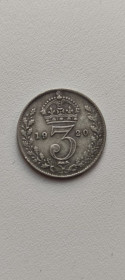 Георг V (-) Георг V (-) ^/--/^ 3 пенса 1920 года монета серебро Георг Пятый  nk /--/ 858 ^_^^^ 3 пенси 1920 року монета срібло Георг П'ятий 120 грн nk /--/ 858 - фото фото фото