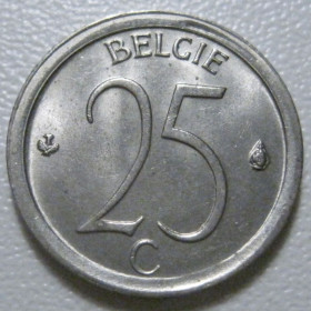 Бельгія Бельгия ^/--/^ Бельгія 25 сантимів 1974 року Belgie 42385 ^_^^^ Бельгия 25 сантимов 1974 года Belgie 42385 - фото фото фото