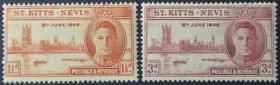 Інше Другое ^/--/^ Британские Колонии Сент-Китс и Невис Георг VI Победа 1946 ^_^^^ Британські Колонії Сент-Кітс і Невіс Георг VI Перемога 1946 - фото фото фото