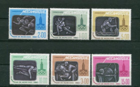 Спорт Спорт ^/--/^ Мозамбик 1979, XXII летние Олимпийские игры 1980 в Москве Mi 687-692 MNH ^_^^^ Мозамбік 1979, XXII літні Олімпійські ігри 1980 в Москві Mi 687-692 MNH - фото фото фото