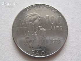 Італія і Ватикан Италия и Ватикан ^/--/^ Италия 100 лир 1979 года. ФАО Продовольственная программа #21024 ^_^^^ Італія 100 лір 1979 року. ФАО Продовольча програма #21024 - фото фото фото