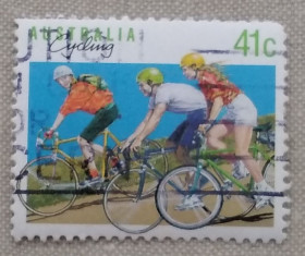 Спорт Спорт ^/--/^ Австралия 1989 г -  Велоспорт  (Cycling), гаш ^_^^^ 1989 — Велоспорт (Cycling), гаш - фото фото фото