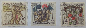 Чехословаччина Чехословакия ^/--/^ Чехословакия 1975 30-летие уничтожения 14 деревень, гашеные ^_^^^ Чехословаччина 1975 30-річчя знищення 14 сіл, гашені - фото фото фото