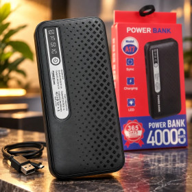 Зовнішні акумулятори (Power Bank) Внешние аккумуляторы (Power Bank) ^/--/^ Портативний акумулятор A /--/ 17 на 40000 мА·год — LED-дисплей, 3×USB-виходи, ліхтарик, чорний ^_^^^ Портативный аккумулятор A /--/ 17 на 40000 мА·ч — LED-дисплей, 3×USB-выходы, фонарик, черный - фото фото фото