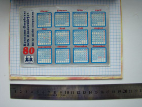 Календарі Календари ^/--/^ Немецкий самоклеющийся календарик 1980 г. ^_^^^ Німецький самоклейний календар 1980 - фото фото фото