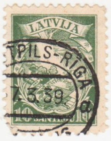 Балтійські країни Балтийские страны ^/--/^ Латвия 1934 г № 186 гашеная ^_^^^ Латвія 1934 р. No 186 гашена - фото фото фото