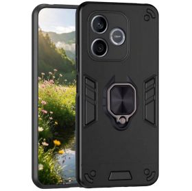 Чохли, бампера Чехлы, бампера ^/--/^ Чохол Fiji Defence для Honor 600 Lite протиударний бампер з кільцем підставкою Black - фото фото фото