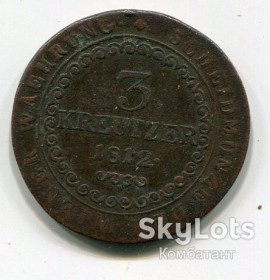 Австрія Австрия ^/--/^ 3 крейцери 1812 р. Австрія ^_^^^ 3 крейцера 1812 г. Австрия - фото фото фото