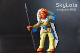 Фігурки, солдатики Фигурки, солдатики ^/--/^ индеец вождь с копьем 60-65 /--/ мм BULLY BULLYLAND ФРГ резина ^_^^^ індіанець вождь з списом 60-65 /--/ мм BULLY BULLYLYLAND ФРН гума - фото фото фото